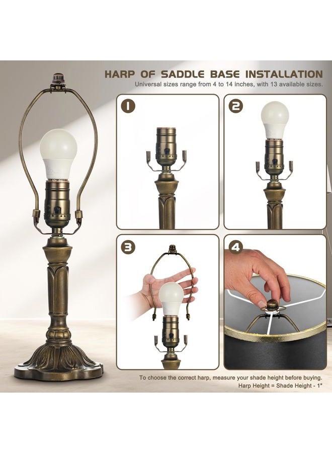 GooChan Lamp Shade Harp, Antique Brass Lamp Harp Frame Lampshade Bracket, Detachable Shade Holder for Floor or Table Light (Bronze, 7-Inch) - Image 3