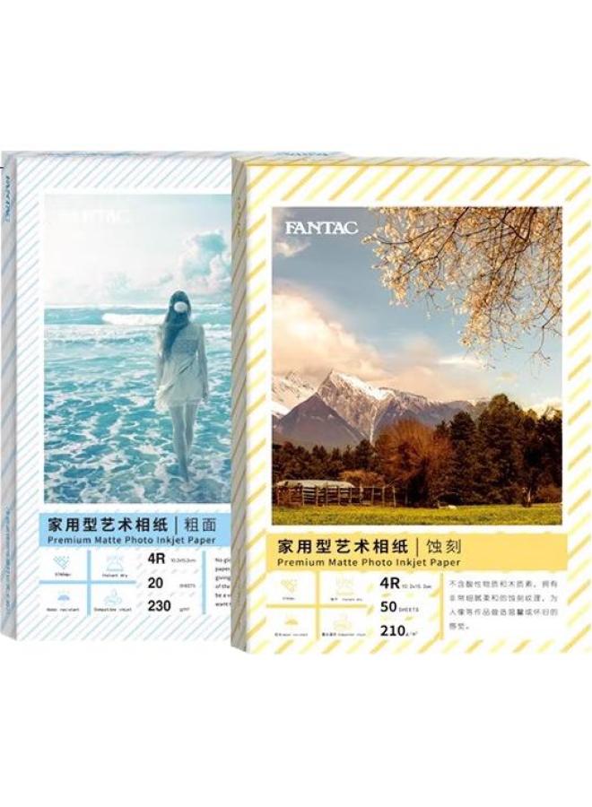 FANTAC Etching Illustration Art Paper A4 Hand-Painted Real Photo Paper 210G Color Inkjet Printing Photo Paper 20 Sheets Pack 9895-439 - Image 3