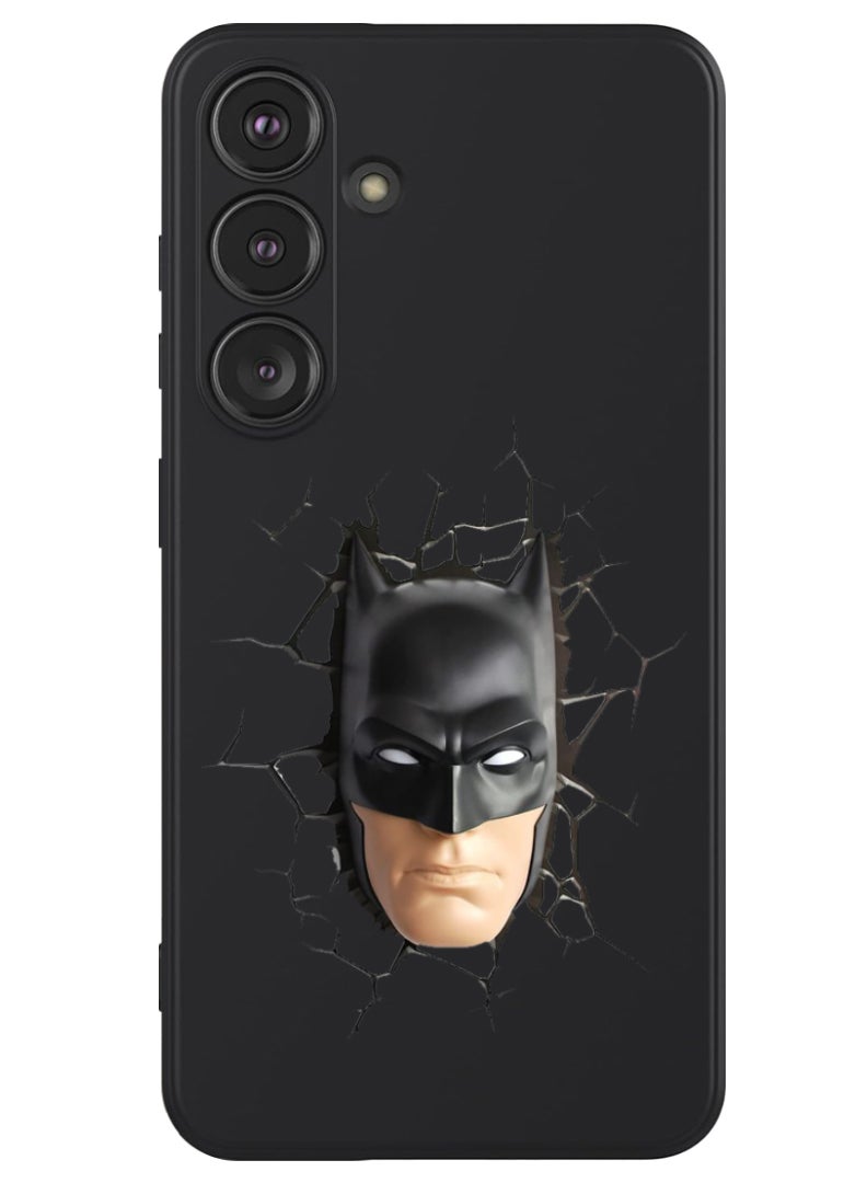 Theodor Protective Slim Fit Case Liquid Silicone Cover with Full Body Protection Anti-Scratch Shockproof Case For Samsung Galaxy S24 Plus (Black) - Batman Face - Image 1