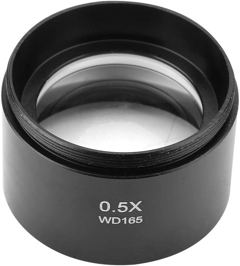 Jectse 0.5X Auxiliary Objective Lens, Stereo Microscope Objective Lens, 48mm Mounting, Black, Aluminum Alloy, LED, 0.5X Magnification - Image 2