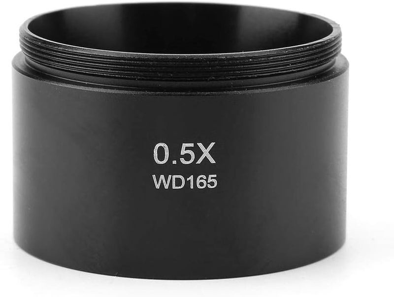 Jectse 0.5X Auxiliary Objective Lens, Stereo Microscope Objective Lens, 48mm Mounting, Black, Aluminum Alloy, LED, 0.5X Magnification - Image 1