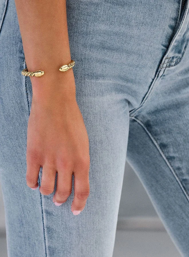 CERRUTI 1881 Giulia Gold Plated Twisted Cable Cuff Bracelet for Women