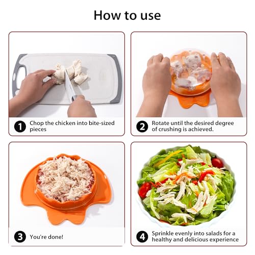 Li & Zhao Li&Zhao Chicken Shredder Tool Twist - Meat Shredder Tool Twist 7.9" Large Chicken Breast Shredder for Pork, Beef, Chicken Kitchen (Orange) - Image 4