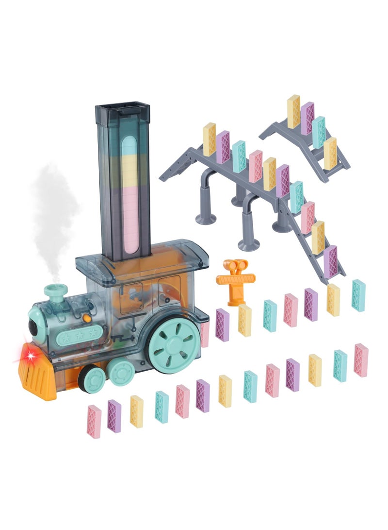 Electric Domino Train Set with Sounds & Lights - Stacking Blocks Building Toy for Kids, STEM Educational Gift for Boys & Girls Ages 3-7 - Image 2