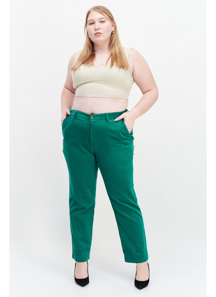 Club Room - Women Regular Fit Plain Dress Pants, Green - Image 1
