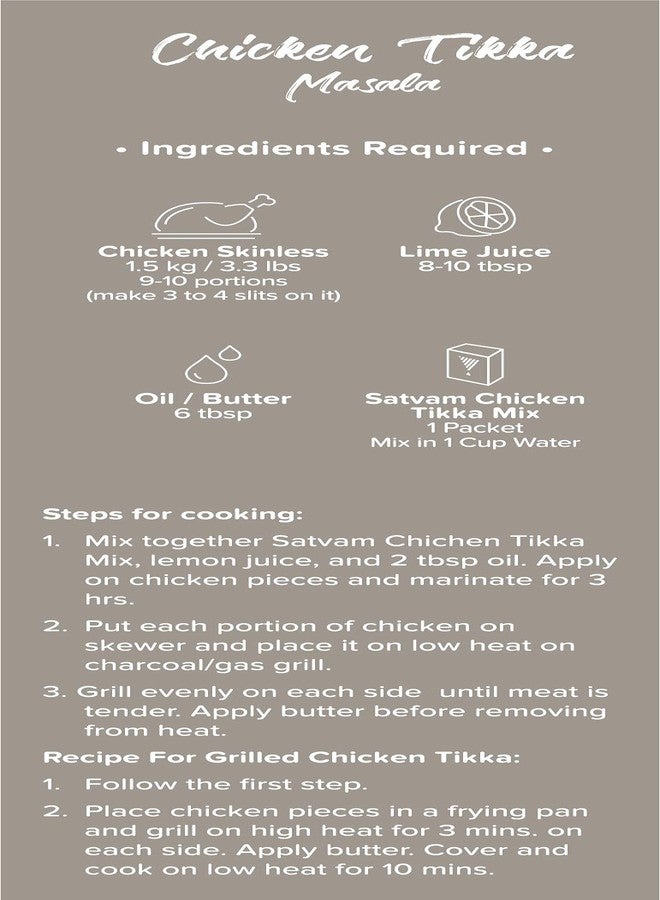 Satvam Chicken Tikka Masala Powder - 100 Gram, Authentic Indian Chicken Tikka Masala for Easy Home Cooking - Image 5