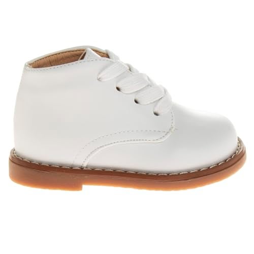 Josmo Baby Boys Girls Unisex Walking Shoes First Step Walker - Lightweight Synthetic Dress Boots Non-Slip Bottom High top - White (Size 3 Infant) - Image 3