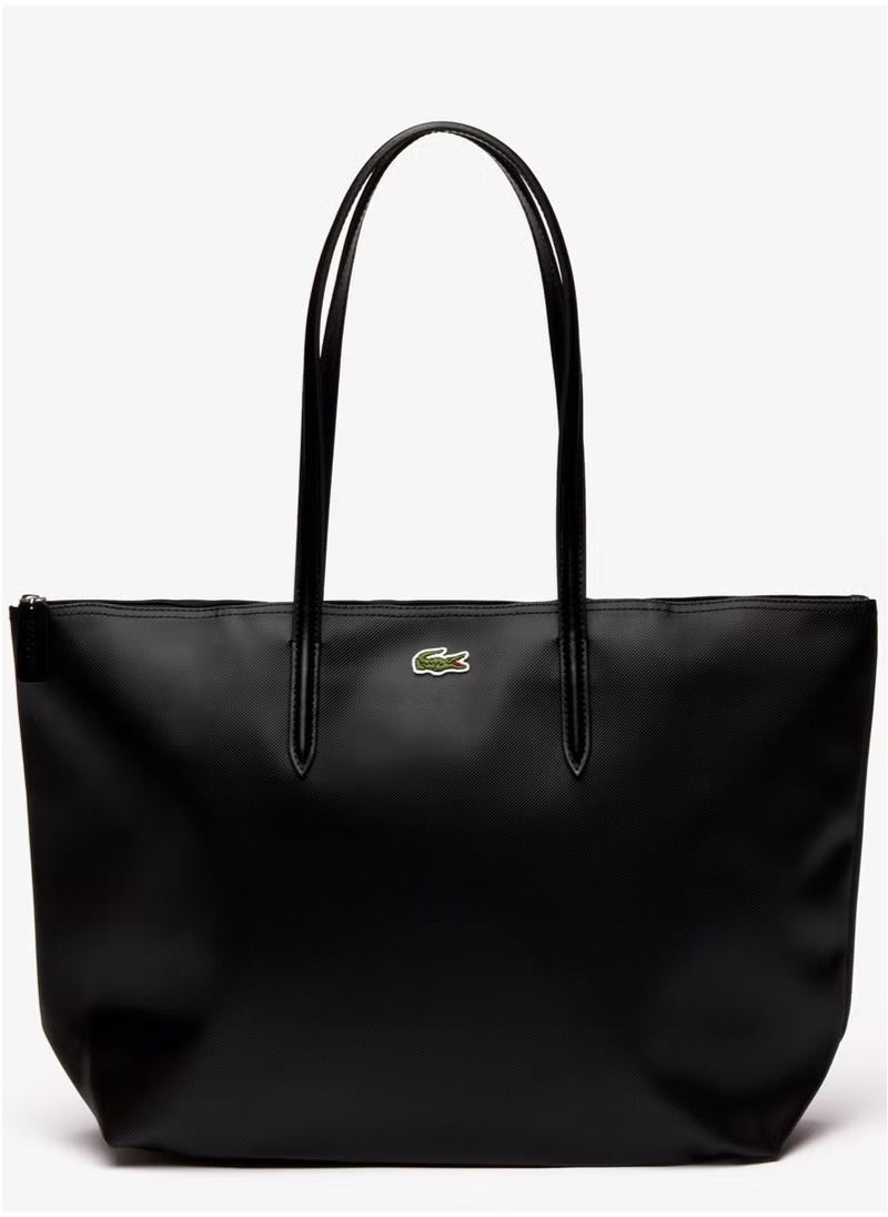 LACOSTE Lacoste bag Women's L12.12 Concept Fashion Versatile Large Capacity Large Size Zipper Handheld Shoulder Bag Tote Bag Large Black 45cm * 30cm * 12cm  - Image 4