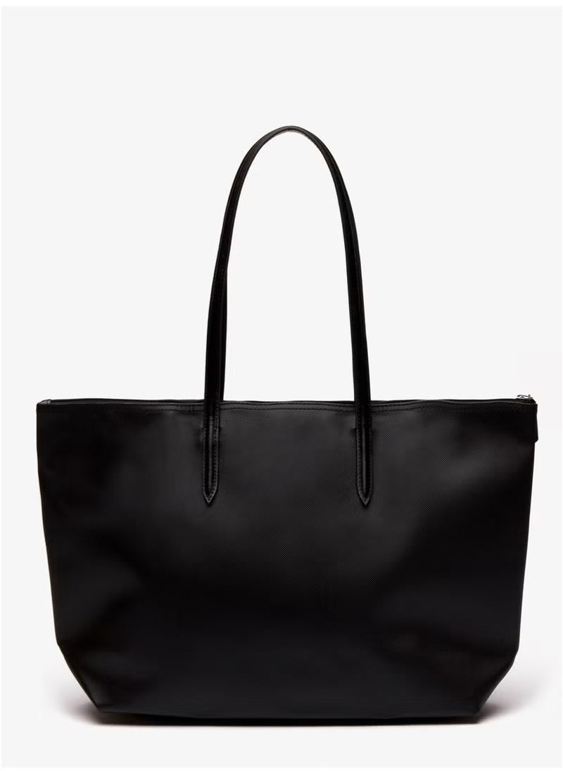 LACOSTE Lacoste bag Women's L12.12 Concept Fashion Versatile Large Capacity Large Size Zipper Handheld Shoulder Bag Tote Bag Large Black 45cm * 30cm * 12cm  - Image 3