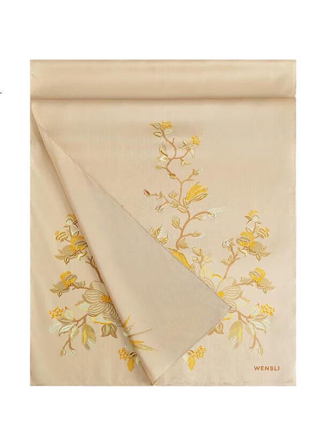 Wanshili Mulberry Silk Women'S Long Scarf Gift Box For Mother'S Birthday Gift Silk Scarf Box - Orchid Flower - Image 1
