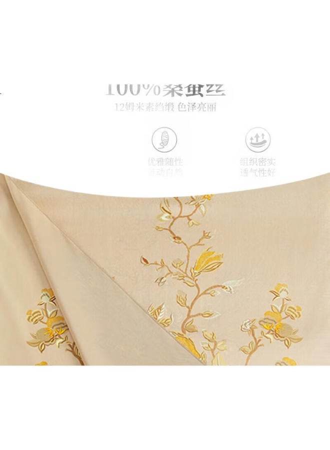 Wanshili Mulberry Silk Women'S Long Scarf Gift Box For Mother'S Birthday Gift Silk Scarf Box - Orchid Flower - Image 3