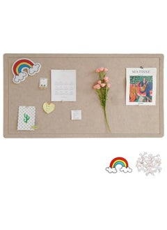 GGEROU Foldable Large Felt Bulletin Board, Folding Cork Board Alternative, Decorative Picture Framed Display Board with 20 Rose Pins, Camel 120*180cm  - Image 1