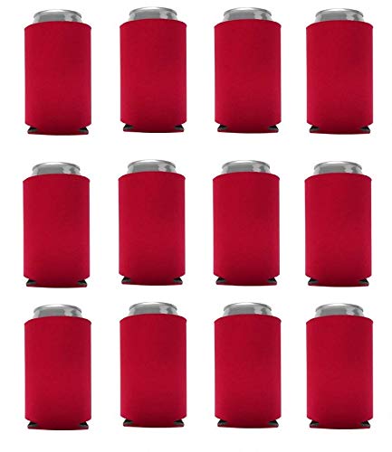 Kropsis Can Cooler Sleeves Blank Poly Foam 12 Red