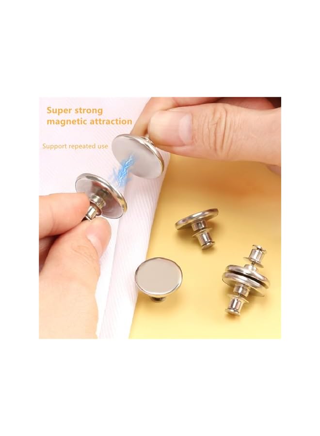 The Bros Magnetic Curtain Tiebacks, Curtain Magnetic Buckle Pair Curtain Buckle Closure Buckle Detachable Anti-Leakage Iron-Absorbing Stone Metal Button Dark Button Female Button Home Office 4 Pairs - Image 2