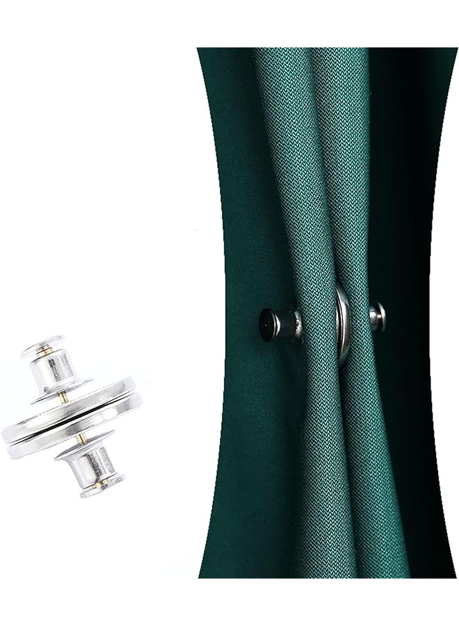 The Bros Magnetic Curtain Tiebacks, Curtain Magnetic Buckle Pair Curtain Buckle Closure Buckle Detachable Anti-Leakage Iron-Absorbing Stone Metal Button Dark Button Female Button Home Office 4 Pairs - Image 1