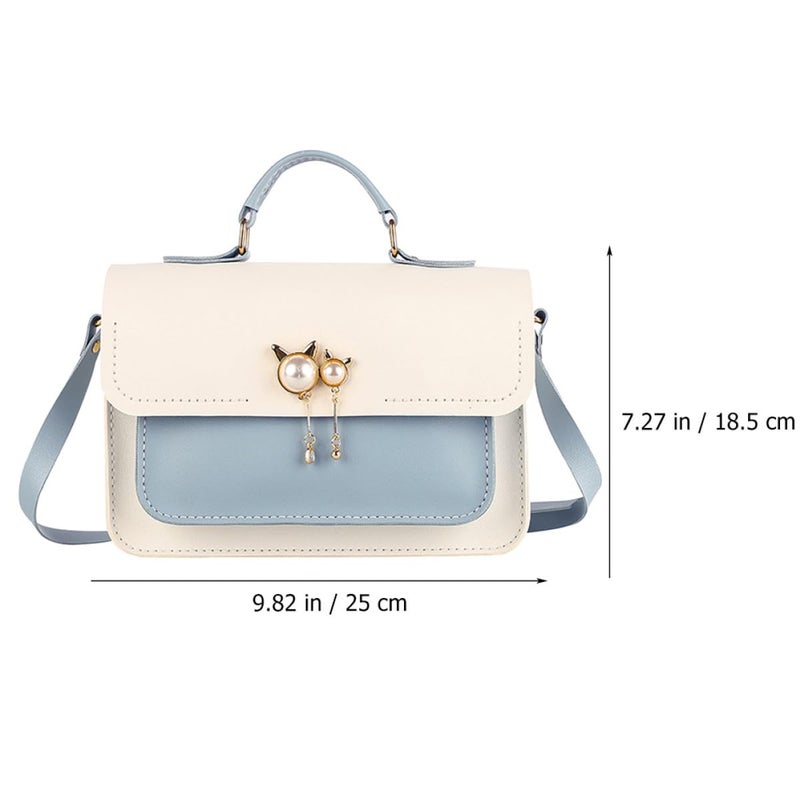 DIY Crossbody Shoulder Bag Making Kit For Beginners Large White Blue Leather Handbag Craft Set - Image 3