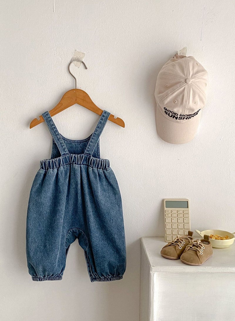Bafanou Bafanou Summer Denim Baby Girls Jumpsuit Infant Boy Solid Playsuit 0-3Y Romper for Unisex Toddlers  - Image 5