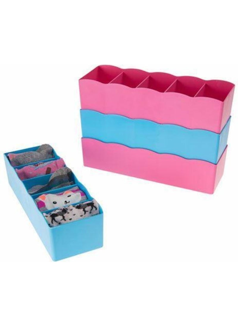 Mc Blue - Drawer Sock Tie Accessory Organizer 5 Compartment Organizer - Image 1