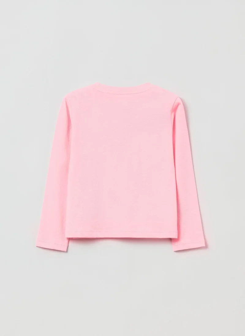 Ovs Cotton T-Shirt With Long Sleeves