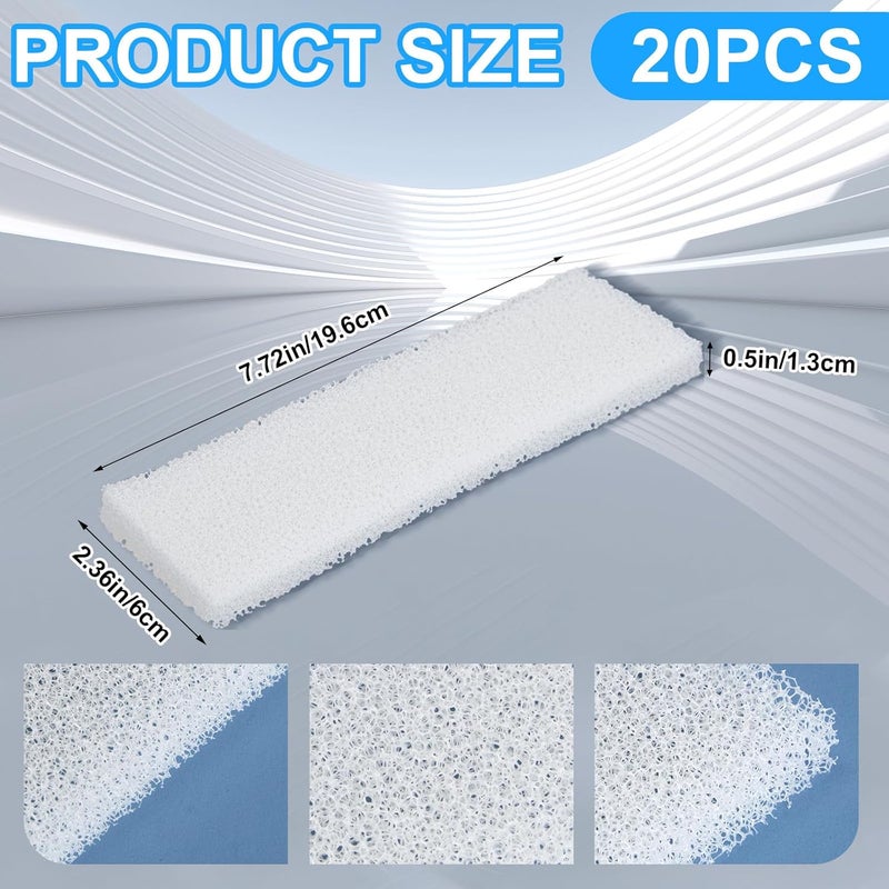 Nosiny 20 Pieces Filter Foam Pad Compatible with Fluval U3 Underwater Sponge Aquarium Underwater Filter Accessories Compatible for Aquarium Fish Tank - Image 2