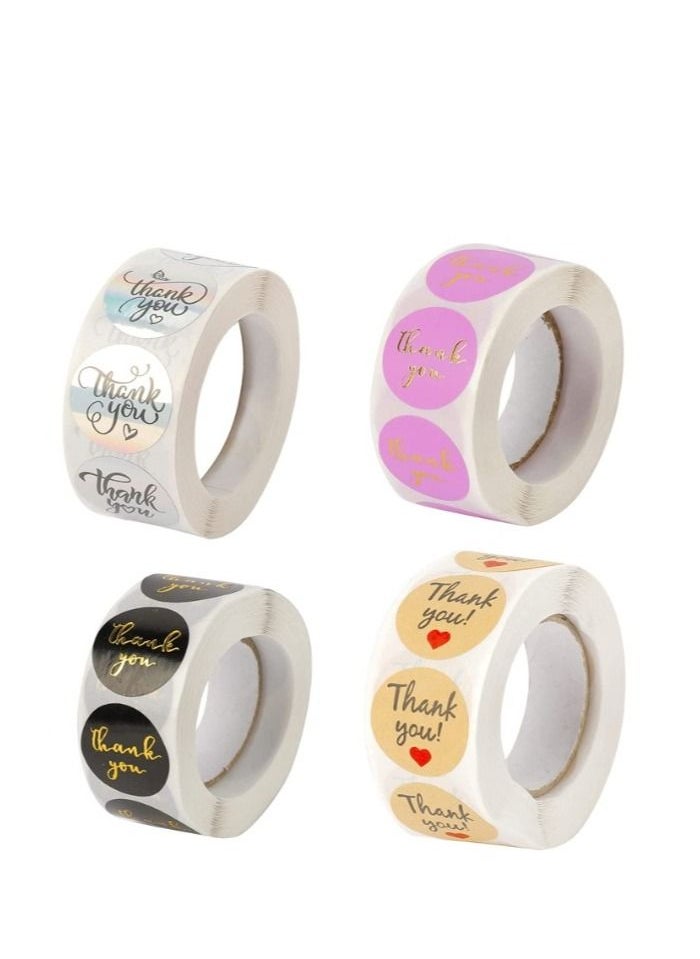 Grab Mantra Thankyou Label Stickers 4 Rolls 2000Pcs 1 inch For Gift Wrapping Envelope Seals And Small Businesses  - Image 1