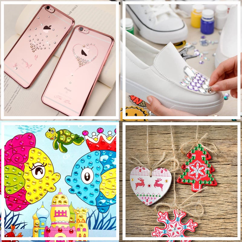 FEMBW 2310 PCS Self Adhesive Rhinestone Gem Stickers for Face Nail Body Makeup Festival,4 Size 14 Sheets Bling Jewels Stickers Earrings for DIY Kids Craft Card Decorations - Image 5