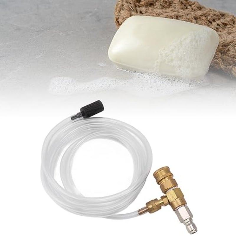 Pressure washer accessory for downstream soap injection, brass construction, black finish, precise dilution ratio control and compatible with cold/hot water - Image 4