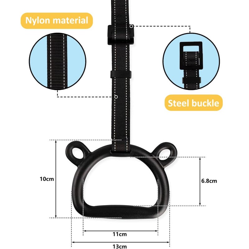 Proberos ® 1 Pair Kids Gymnastic Rings, 400 Kg Loading Robust Gymnastic Ring, Home Fitness Equipment, Indoor and Outdoor Pull-up Bar, Home Exercise, Adjustable Gymnastic Ring 200 cm for kids under 1.4M - Image 4