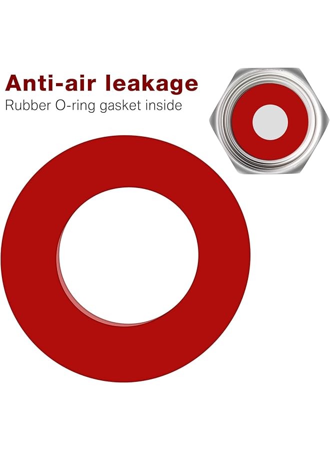 20 قطعة من أغطية صمامات الإطارات النحاسية ذات الشكل السداسي الفضي، أغطية مقاومة للغبار مع حلقة مطاطية، مناسبة للسيارات والشاحنات والدراجات النارية والدراجات الهوائية، لون فضي - Image 3