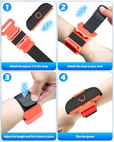 Semaiki Wristband for Switch 2 Joycons,Elastic Wrist Strap for Switch 2 Joycon,Switch 2 Accessories for Just Dance 2026/2025/2024,2 Packs - Image 3
