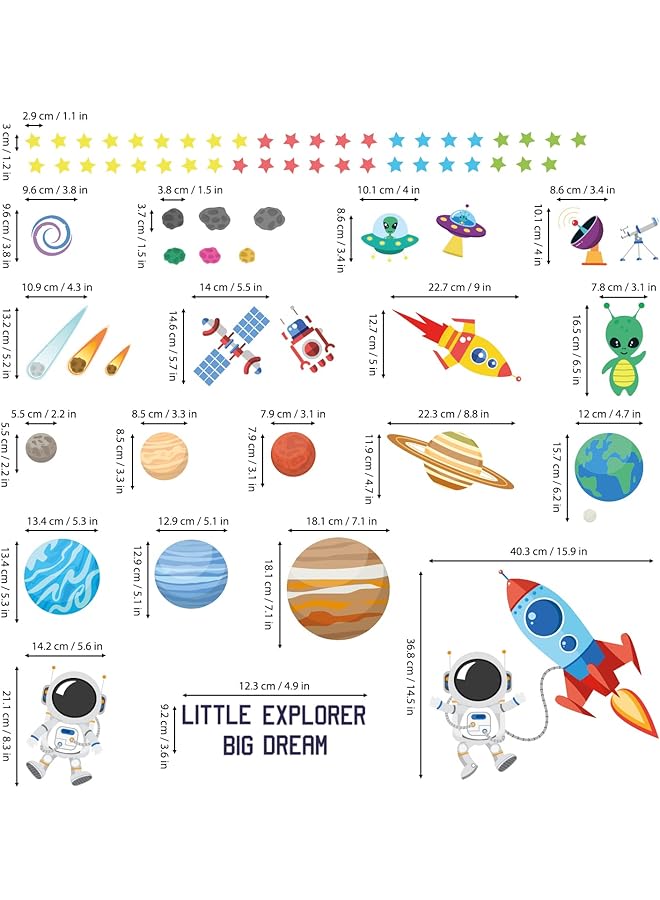 ديكو وال ملصق حائط على شكل كواكب النظام الشمسي DS9 8058، ملصق حائط فضائي، ديكور حائط لغرفة النوم، غرفة الأطفال، غرفة الطفل - Image 5