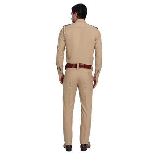 uniformer Khaki Police Full Sleeves Shirt and Trouser Set for Men | Lightweight & Breathable Uniform | Durable | Comfortable Fit | Ideal for Law Enforcement & Security (Khaki_S) - Image 4