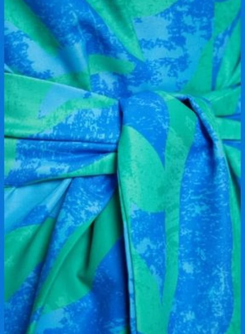 trendyol Mini Woven Kimono & Kaftan with Belted Abstract Pattern TBESS23KM00024