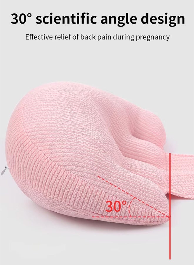 Home Pregnancy Pillow for Sleeping Portable, Maternity Pillow for Side Sleeper, Travel Wedge Pillow, Body Pillow Support for Back, Belly, with Removable Cover, Pink - Image 3