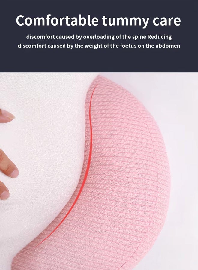 Home Pregnancy Pillow for Sleeping Portable, Maternity Pillow for Side Sleeper, Travel Wedge Pillow, Body Pillow Support for Back, Belly, with Removable Cover, Pink - Image 4