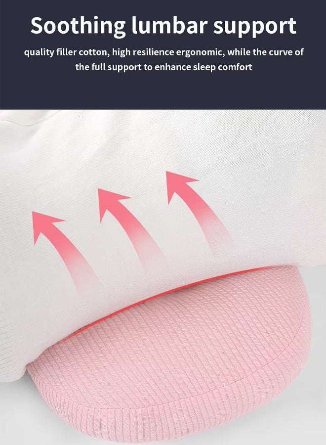 Home Pregnancy Pillow for Sleeping Portable, Maternity Pillow for Side Sleeper, Travel Wedge Pillow, Body Pillow Support for Back, Belly, with Removable Cover, Pink - Image 5