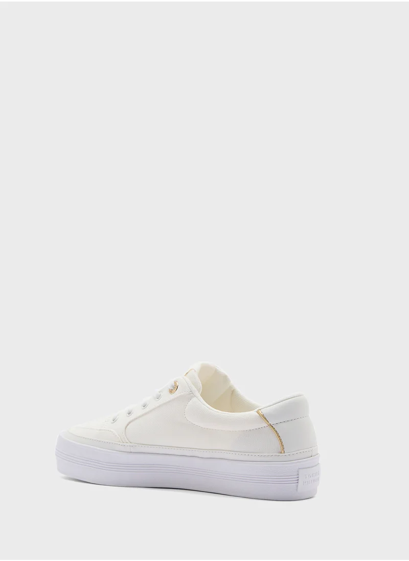 تومي هيلفيغر Logo Detail Lace Up Low Top Sneakers