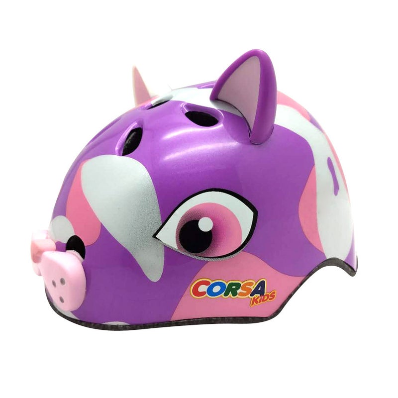 Generic genuine goods CORSA Childrens Helmet Cartoon Animal Bike Riding Roller Skating Skating Protector Sport Helmet CE Purple Kitten