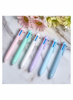 Y&D Multicolor Ballpoint Pens 18 Packs Original 0.5mm 6in1 Pen Colourful Barrel Retractable for Office School Supplies Students Children Gift 6Color  - Image 4