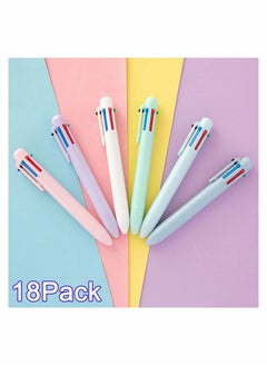 Y&D Multicolor Ballpoint Pens 18 Packs Original 0.5mm 6in1 Pen Colourful Barrel Retractable for Office School Supplies Students Children Gift 6Color  - Image 2