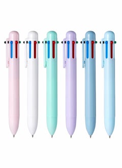 Y&D Multicolor Ballpoint Pens 18 Packs Original 0.5mm 6in1 Pen Colourful Barrel Retractable for Office School Supplies Students Children Gift 6Color  - Image 1