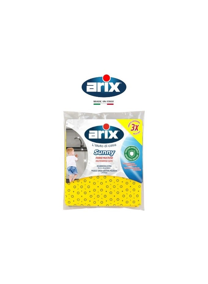 Arix Sunny Panno Multiuso Multipurpose Yellow Cloth 2pcs - Ultimate Cleaning Solution