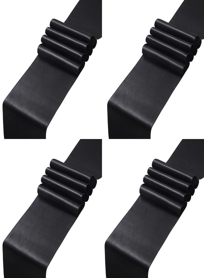 Counfeisly 4pcs Black Satin Table Runners 14" x 72", Elegant and Smooth Silky Fabric Table Decor for Wedding Banquet Birthday Decoration - Image 1