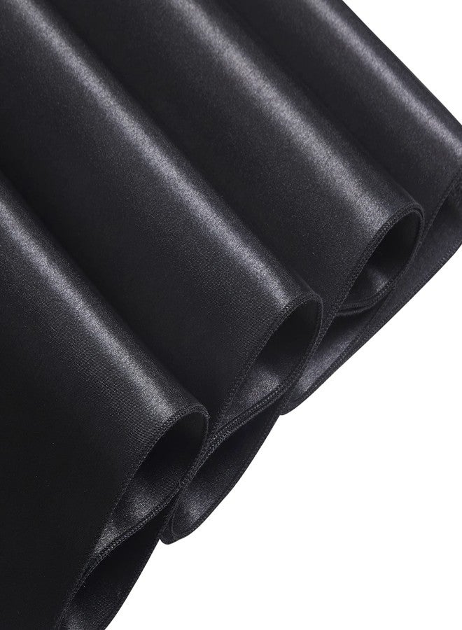 Counfeisly 4pcs Black Satin Table Runners 14" x 72", Elegant and Smooth Silky Fabric Table Decor for Wedding Banquet Birthday Decoration - Image 2