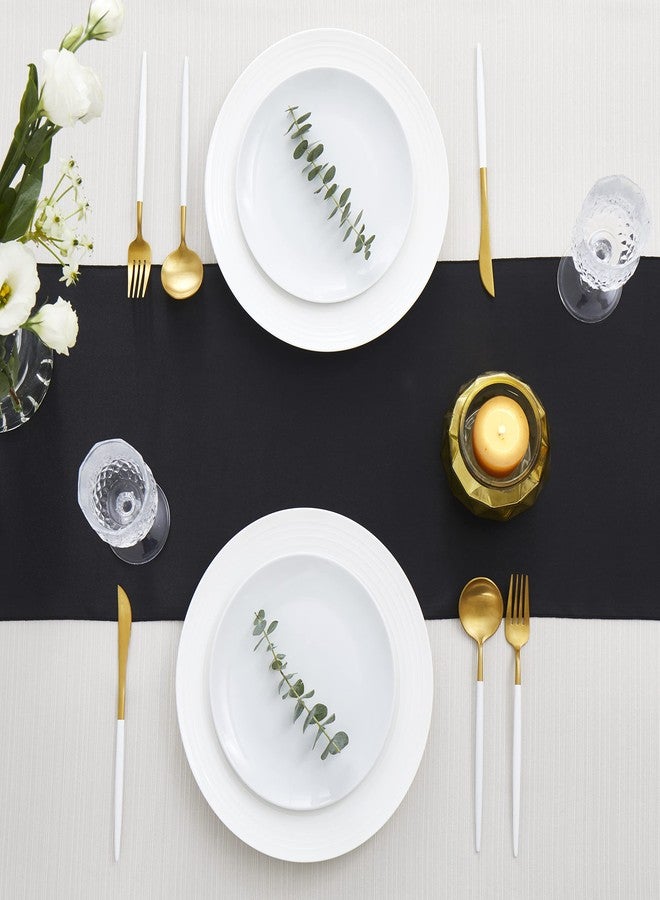 Counfeisly 4pcs Black Satin Table Runners 14" x 72", Elegant and Smooth Silky Fabric Table Decor for Wedding Banquet Birthday Decoration - Image 4