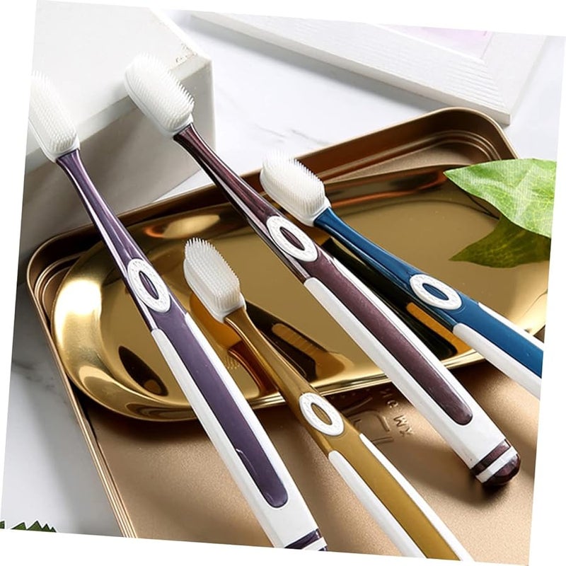 Assorted Color Soft Silicone Toothbrush Replacement Heads 8 Pack for Adults Travel Home - Image 3