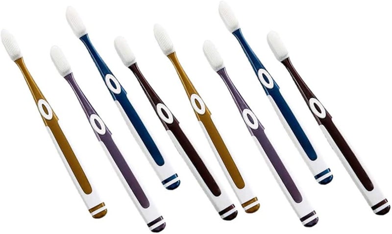 Assorted Color Soft Silicone Toothbrush Replacement Heads 8 Pack for Adults Travel Home - Image 1