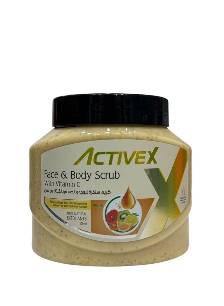 ACTIVEX FACE & BODY SCRUB WITH VITAMIN C 500ML