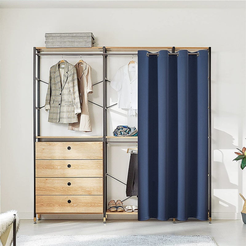 ChrisDowa Blackout Door Curtains for Doorway Privacy  Grommet Closet Curtains for bedroom closet door  Thermal Insulated Temporary Door Cover Room Divider Curtain (1 Panel  Stone Blue  34 x 80 Inch) - Image 3