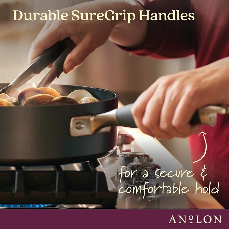 Anolon Advanced HardAnodized Dutch Oven Multipurpose Steamer Set 85Quart Graphite - Image 5